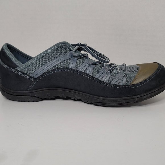 Timberland AntiFatigue Blue Gray Gold Leather and Suede-Like Sneaker - Picture 7 of 10